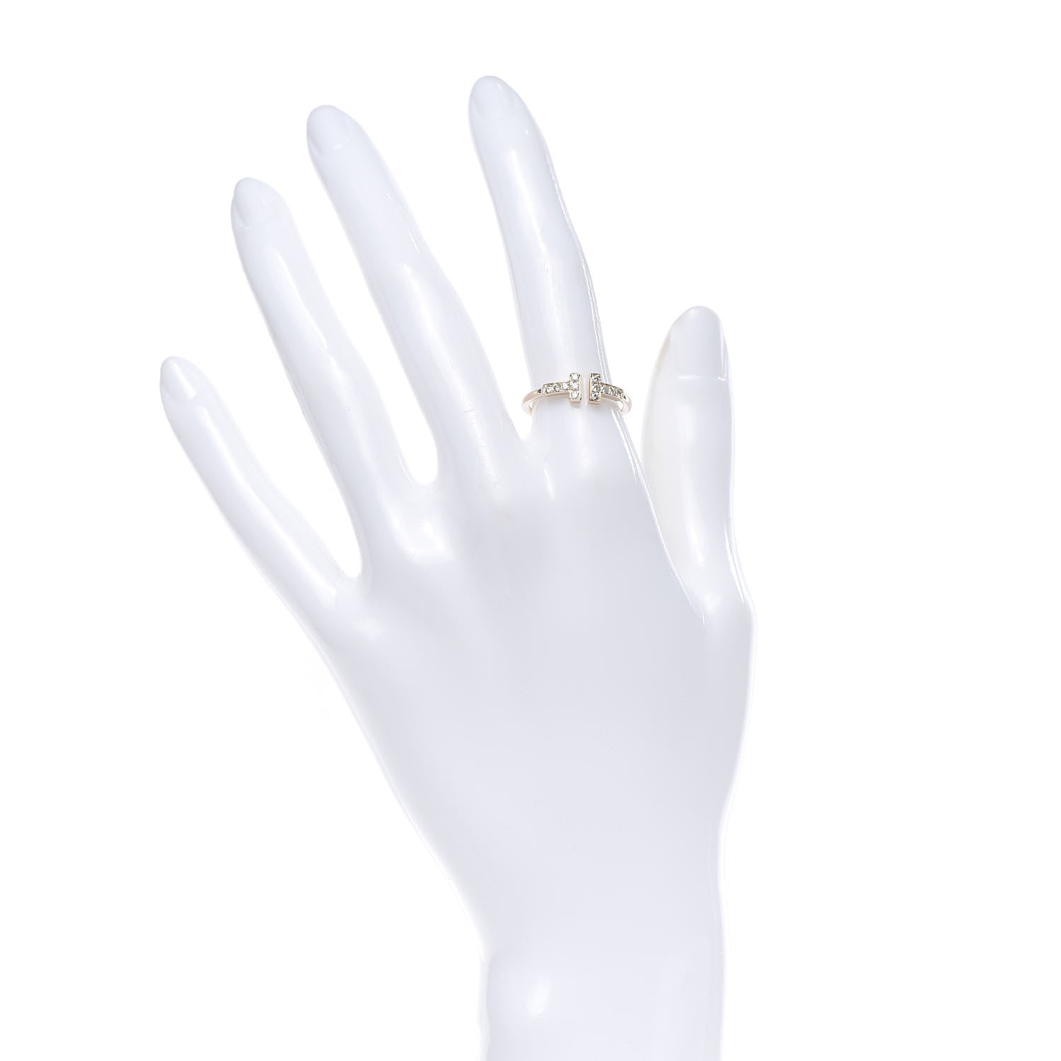 Tiffany 18K Rose Gold Diamond T Wire Ring 52 6 2 of 6