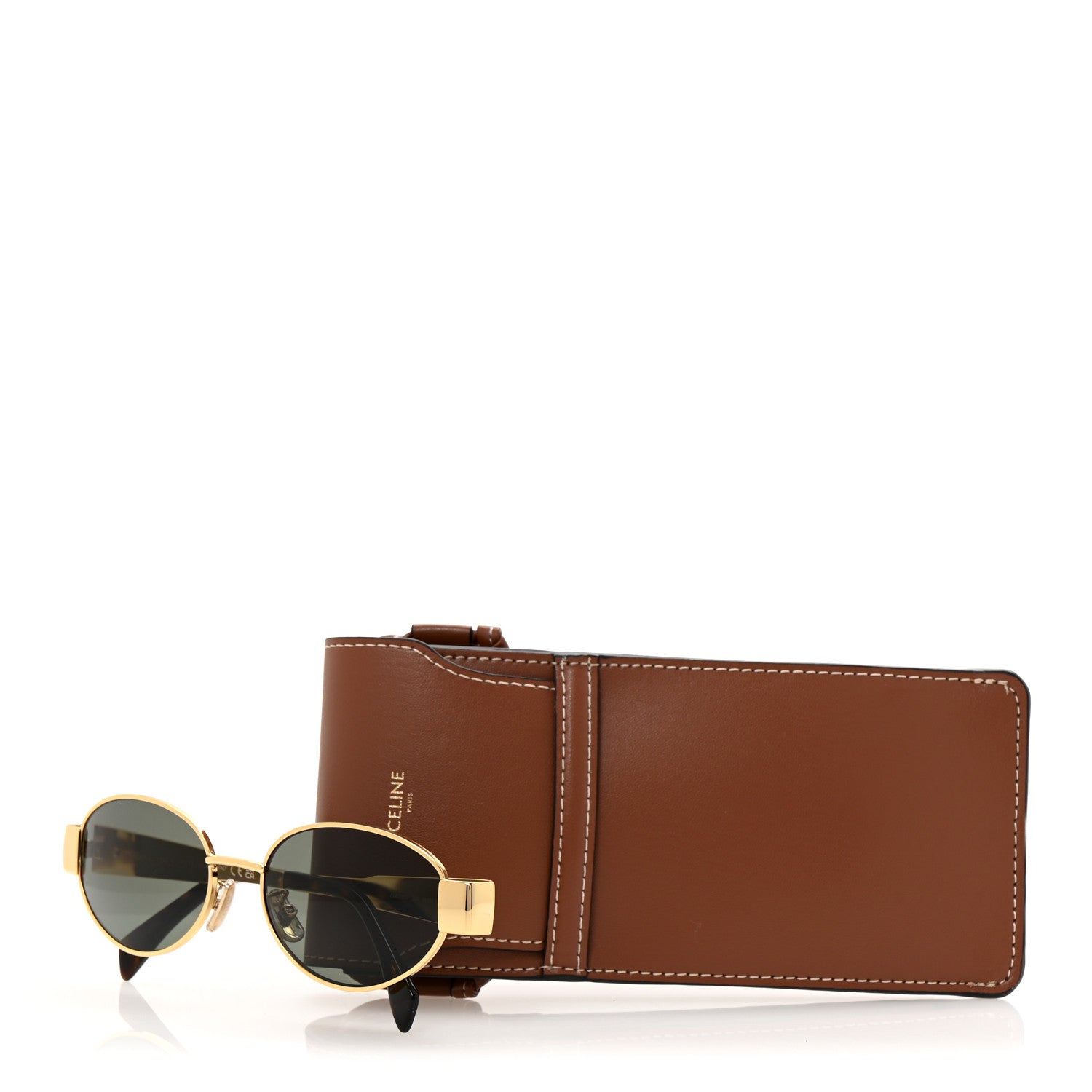 Celine Metal Triomphe 01 Sunglasses CL40235U Gold Green 8 of 8