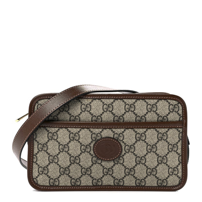 Gucci GG Supreme Monogram Azalea Calfskin Mini Retro Interlocking G Shoulder Bag Beige Ebony Brown Sugar 1 of 11