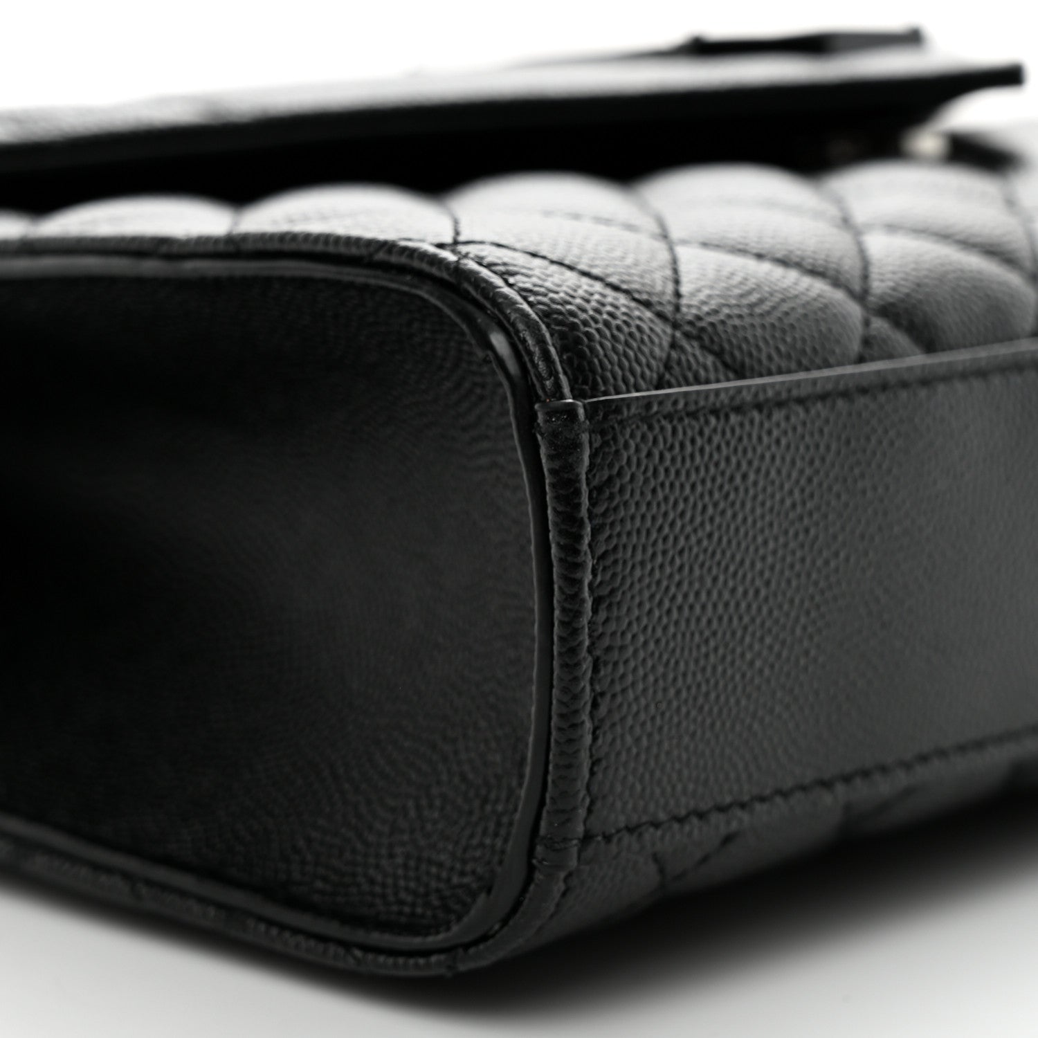 Saint Laurent Grain De Poudre Textured Mixed Matelasse Triquilt Medium Monogram Monochrome Satchel Black 10 of 11
