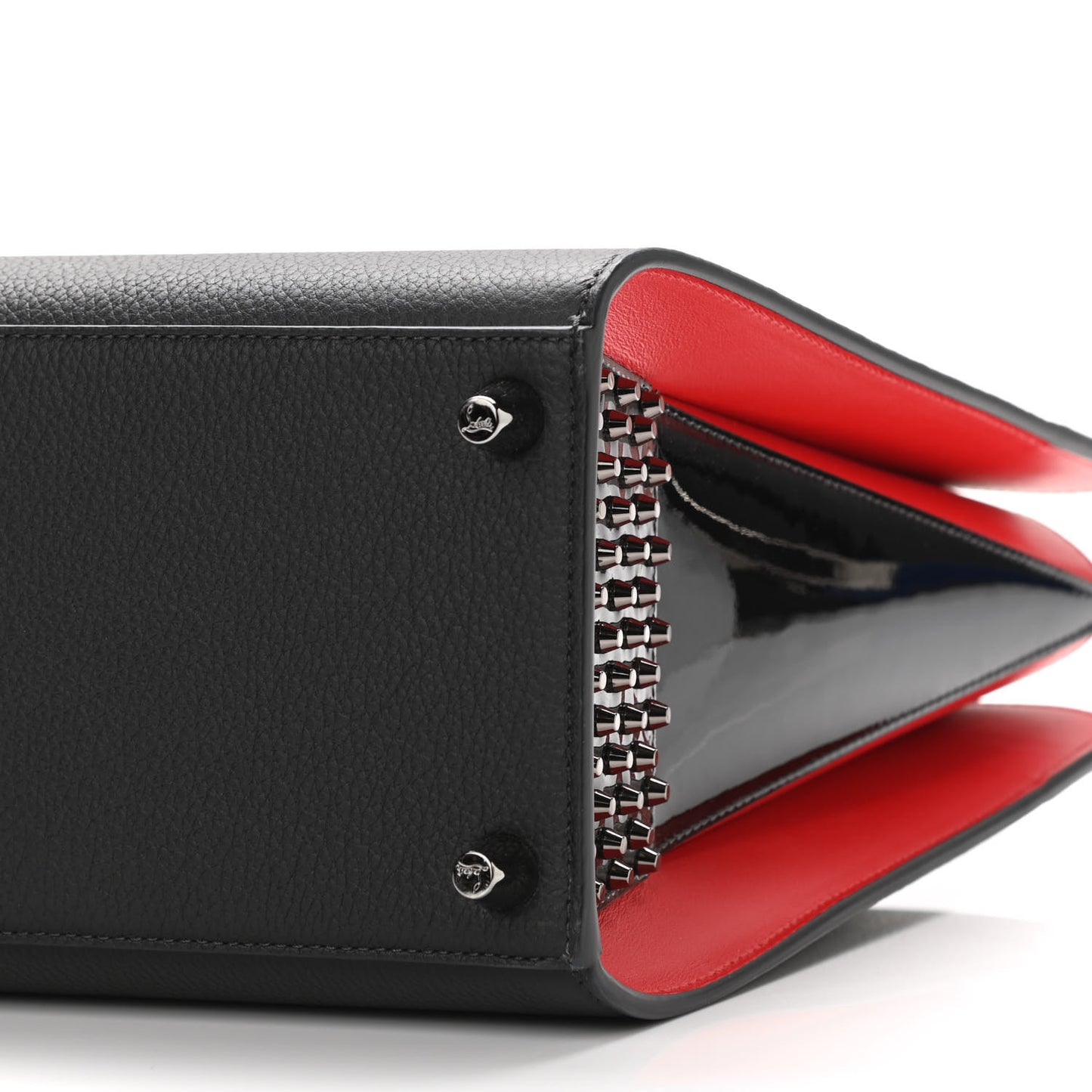 Calfskin Empire Patent Studded Medium Paloma Black
