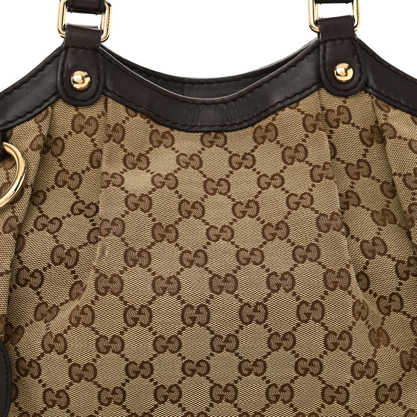 Monogram Medium Sukey Tote Beige Ebony Dark Brown