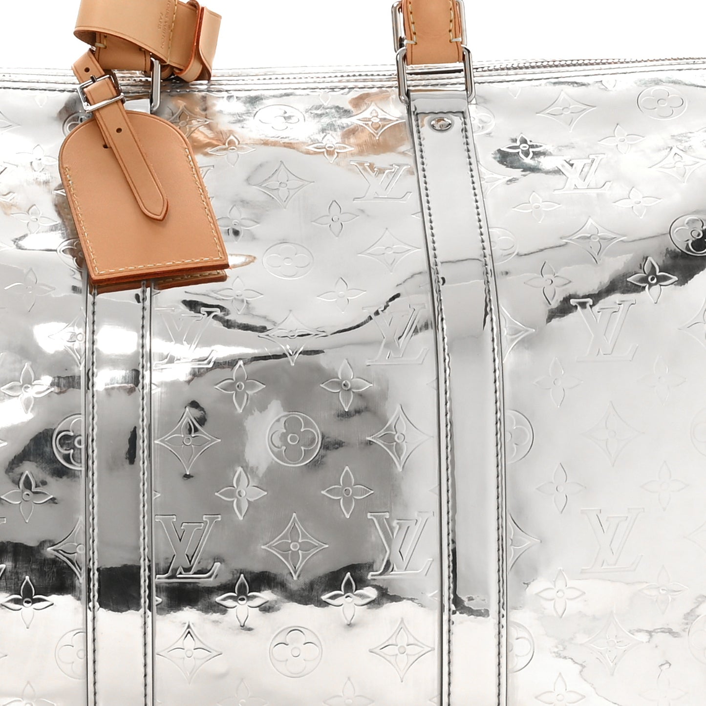 Monogram Mirror Keepall Bandouliere 50 Silver