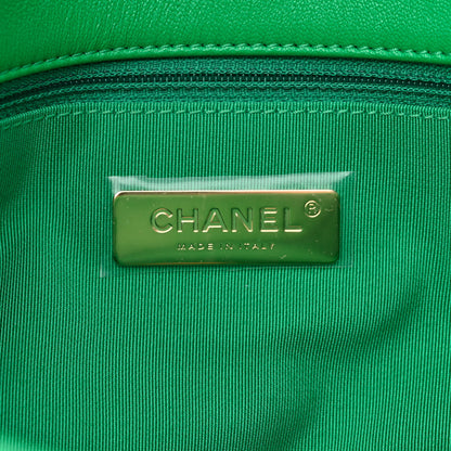 Chanel Goatskin Quilted Large Chanel 19 Flap Green 6 of 10