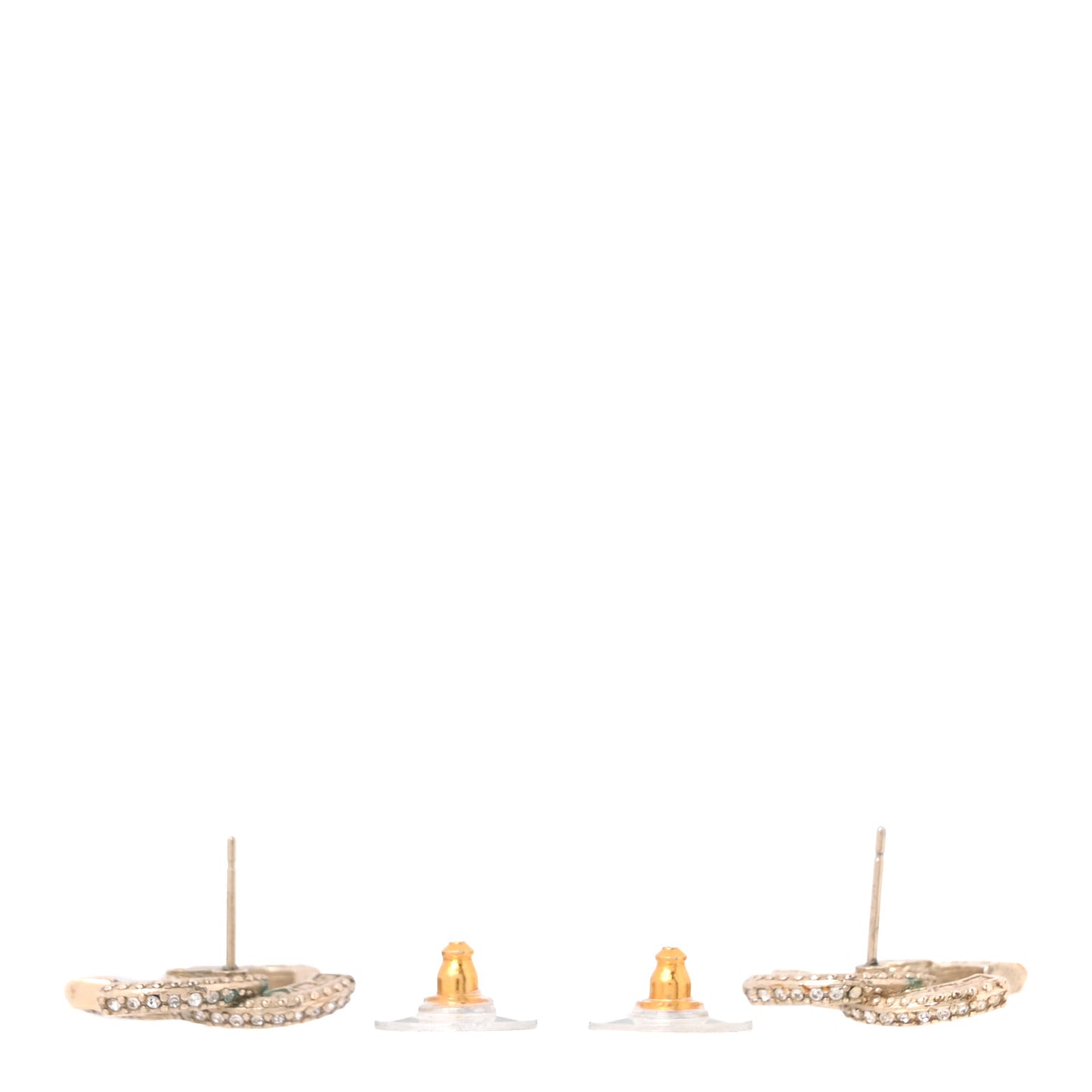 Crystal Timeless CC Earrings Light Gold