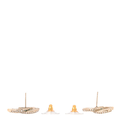 Chanel Crystal Timeless CC Earrings Light Gold 3 of 5