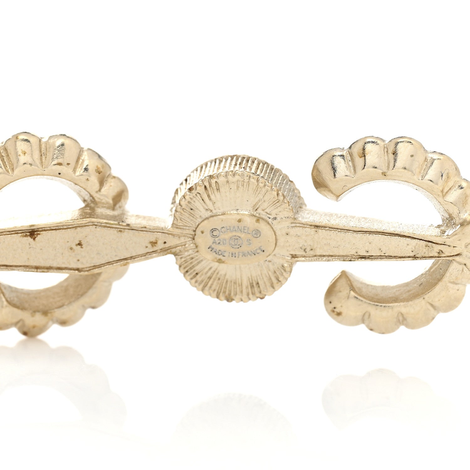Chanel Pearl Crystal Queen of France Brooch Barrette Gold 3 of 3
