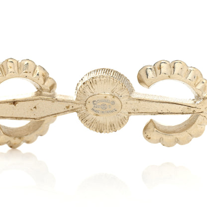 Chanel Pearl Crystal Queen of France Brooch Barrette Gold 3 of 3
