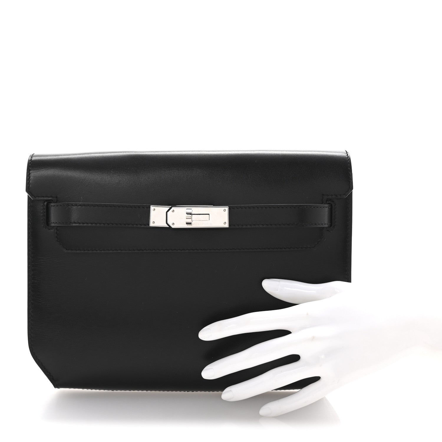 Hermes Box Kelly Depeches 25 Pouch Black 2 of 8