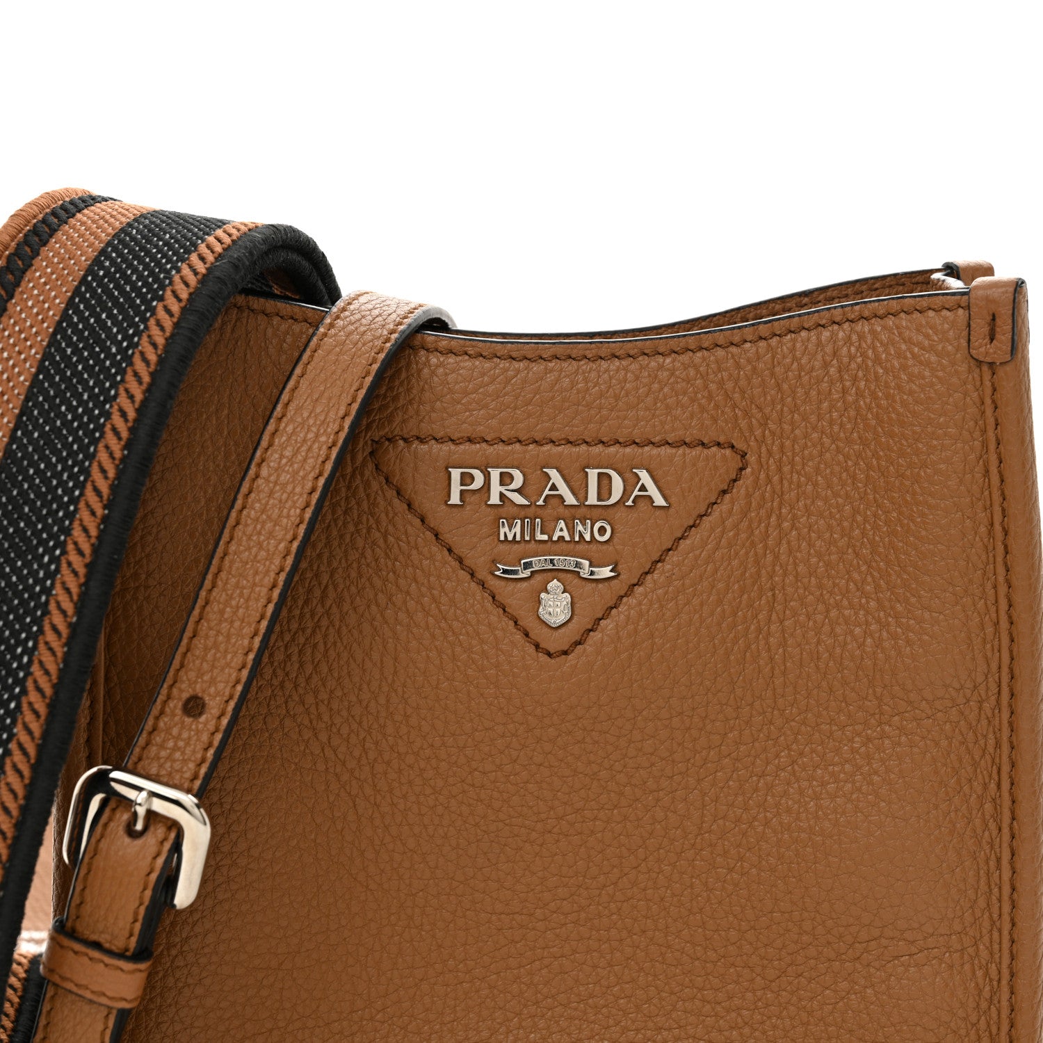 Prada Vitello Daino Soft Mini Hobo Messenger Bag Caramel 8 of 11