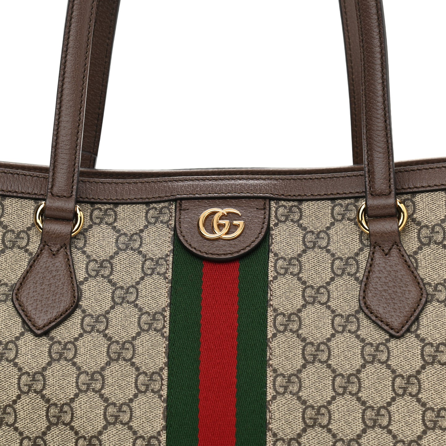 GG Supreme Monogram Medium Ophidia Shopping Tote Brown