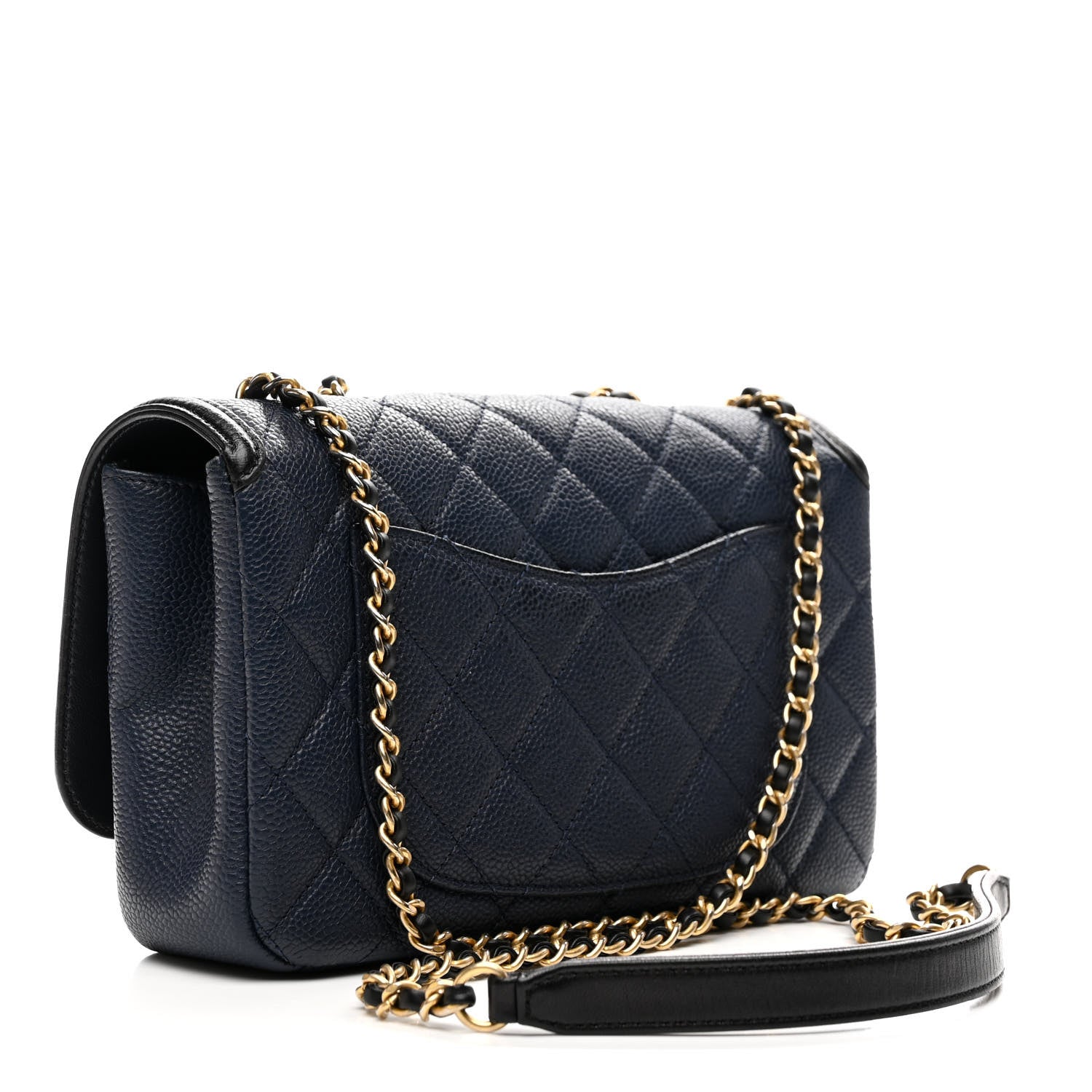 Chanel Caviar Quilted Small CC Filigree Flap Navy Black 3 of 10