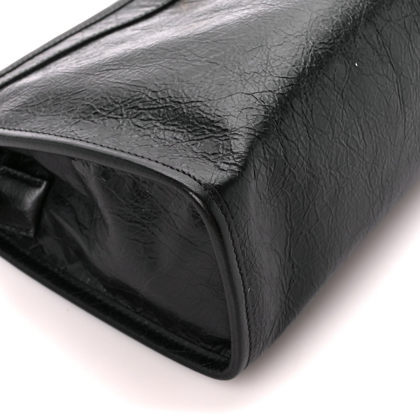 Fluffy Calfskin Morpheus Zip Pouch Black