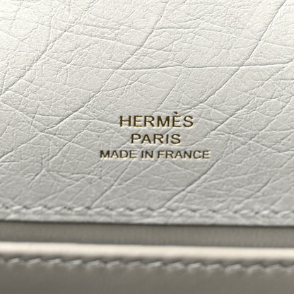 Hermes Ostrich Kelly Pochette Clutch Gris Perle 7 of 12