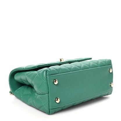Chanel Caviar Quilted Mini Coco Handle Flap Green 4 of 10