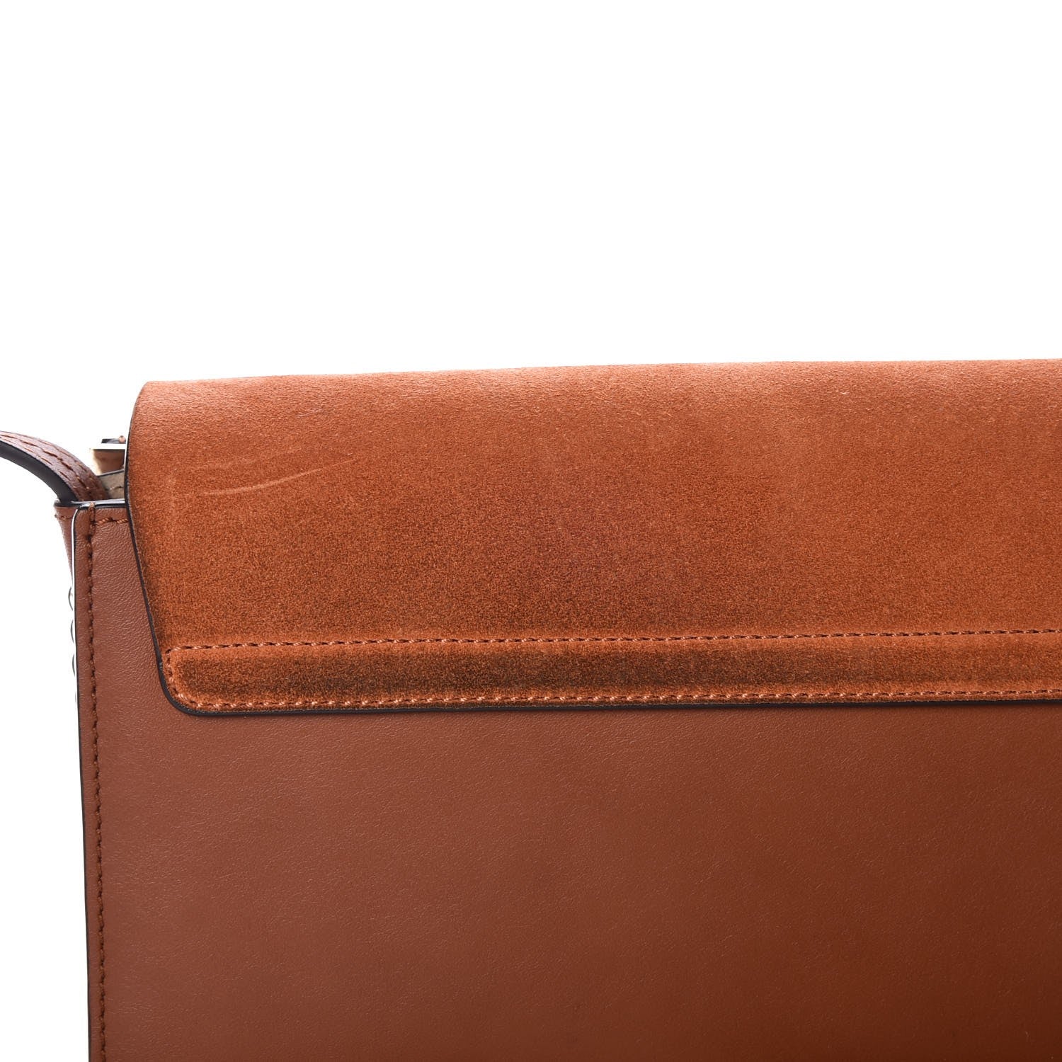 Chloe Suede Calfskin Small Faye Shoulder Bag Tobacco 8 of 8