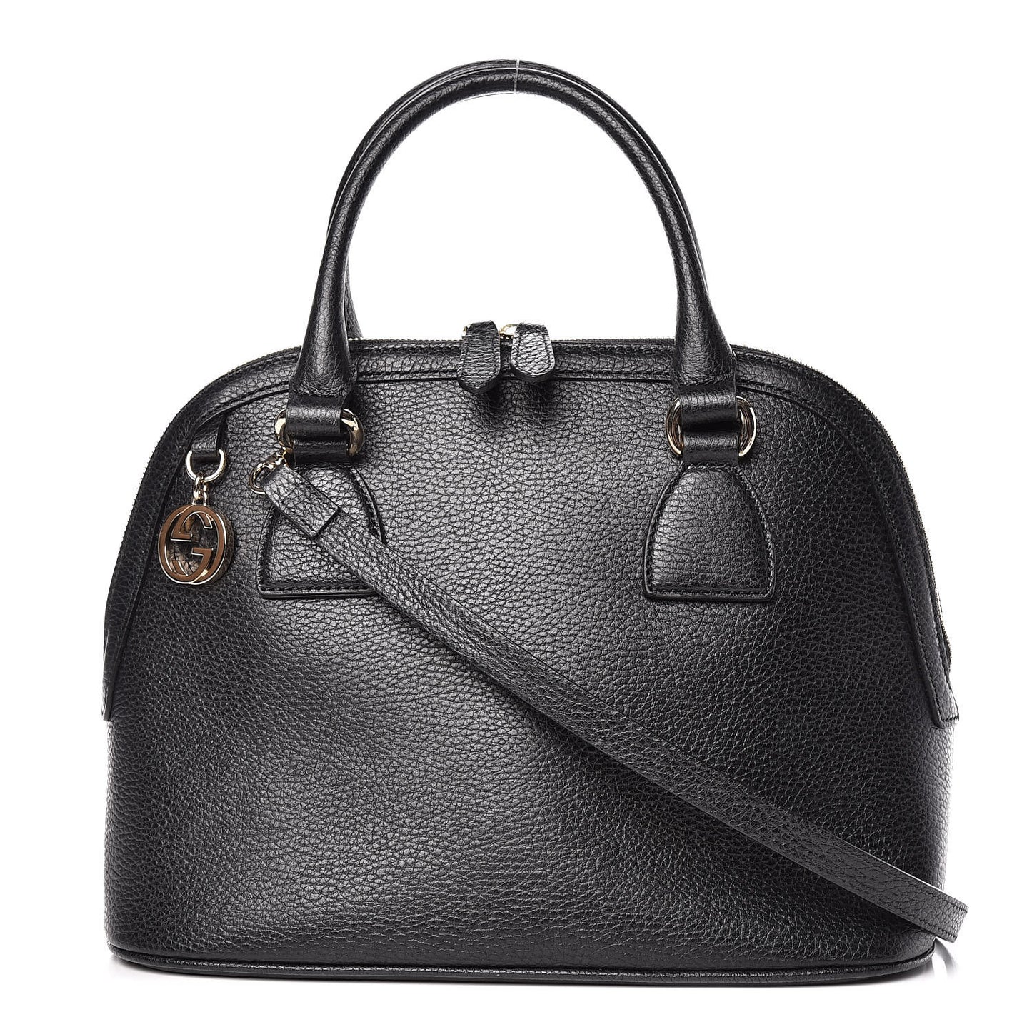 Dollar Calfskin Medium Dome Bag Black