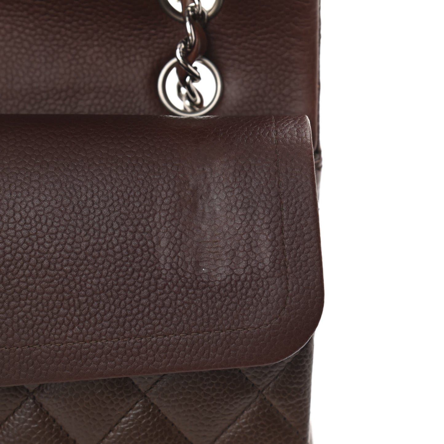 Caviar Quilted Medium Double Flap Burgundy