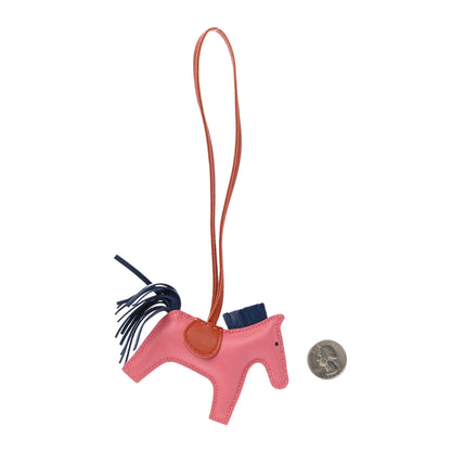 Hermes Milo Lambskin Grigri Rodeo Bag Charm PM Rose Azalee Cornaline Bleu De Malte 2 of 3