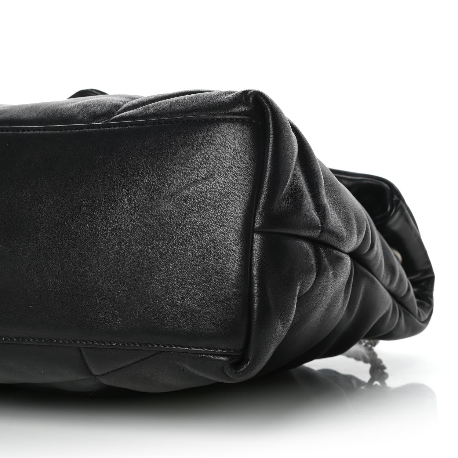 Saint Laurent Lambskin Quilted Small Loulou Puffer Monogram Chain Satchel Black 11 of 12