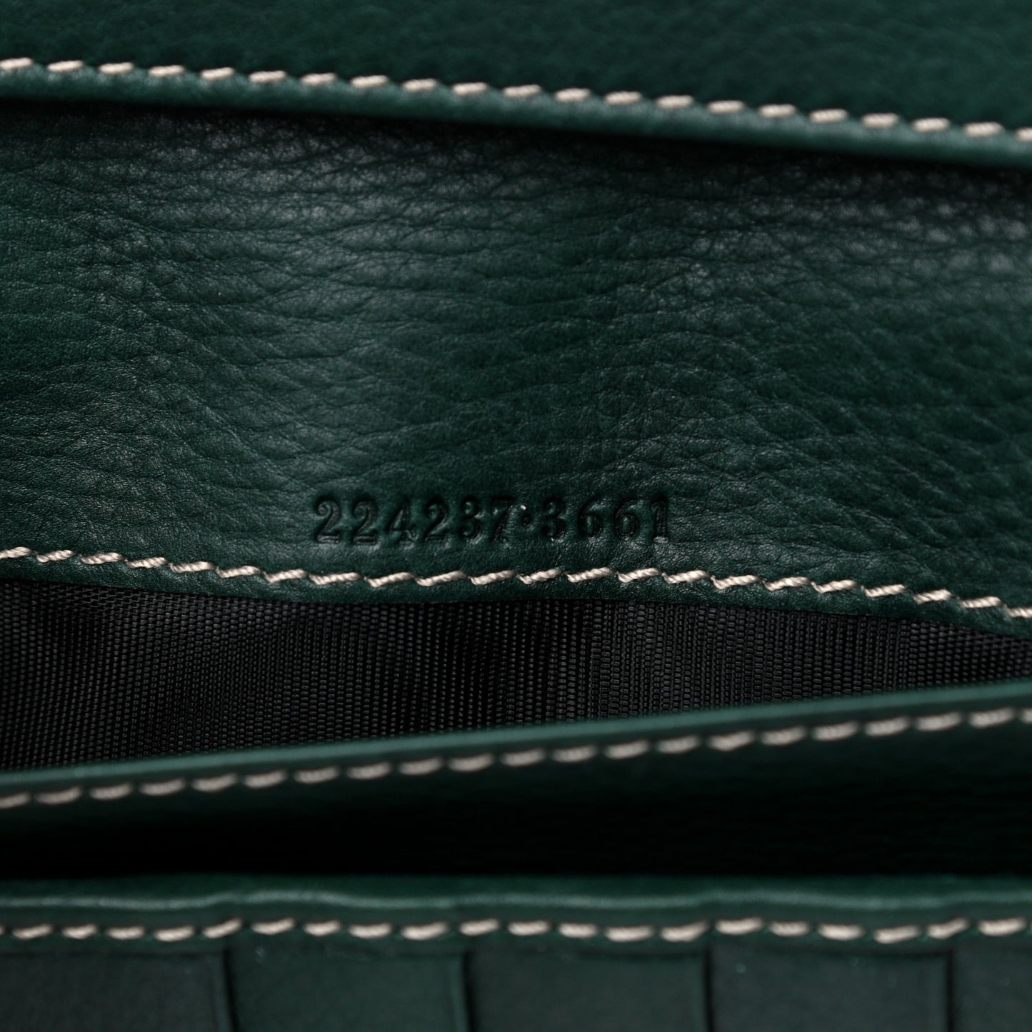 Calfskin Crest Continental Flap Wallet Green