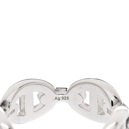 Hermes Sterling Silver PM Chaine d'Ancre Enchainee Band Ring 53 6.5 8 of 9