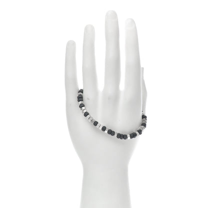 David Yurman Sterling Silver Rubber Mens Hex Bead Bracelet Grey 2 of 6