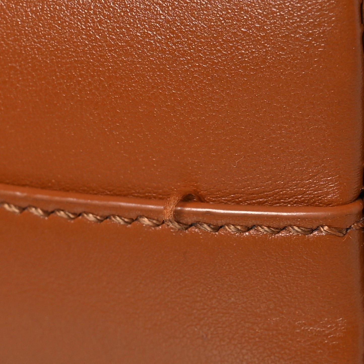 Shiny Calfskin Micro Sense Tote Bag Caramel