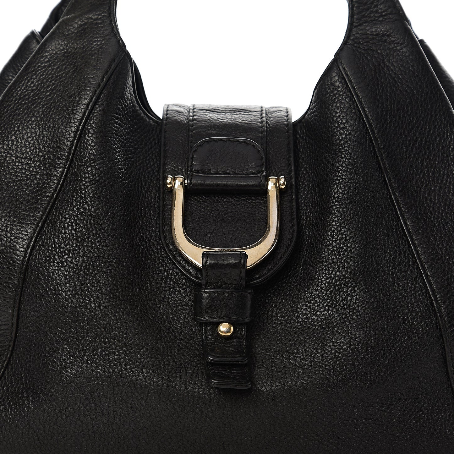 Pebbled Calfskin Medium Greenwich Shoulder Bag Black