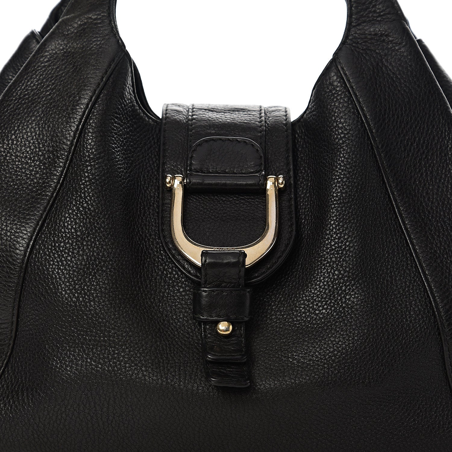 Gucci Pebbled Calfskin Medium Greenwich Shoulder Bag Black 10 of 10