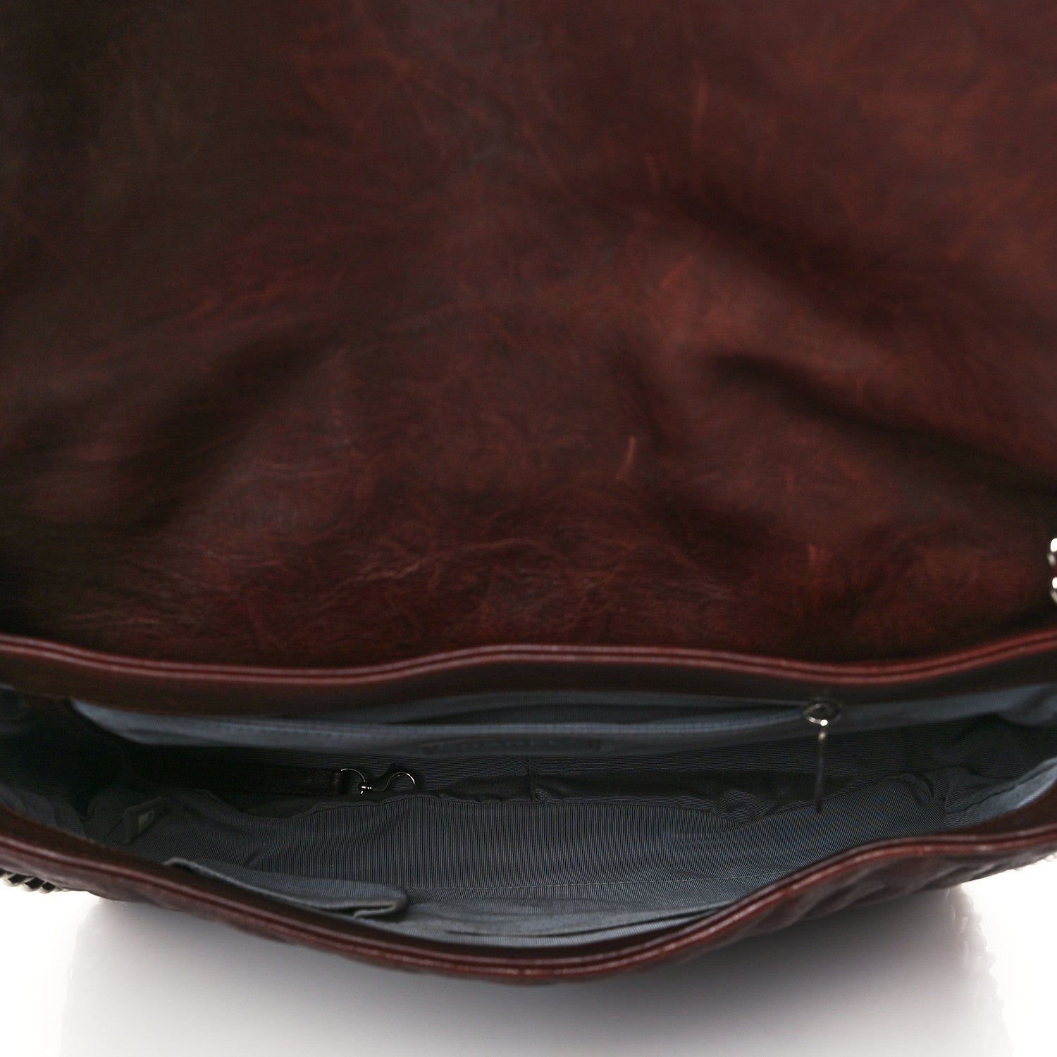 Chanel Washed Lambskin Quilted Chain Around Maxi Flap Dark Brown 4 of 10