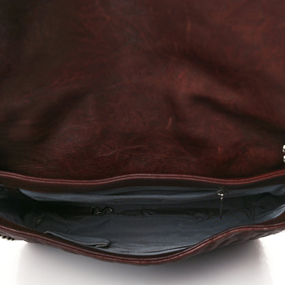 Chanel Washed Lambskin Quilted Chain Around Maxi Flap Dark Brown 4 of 10