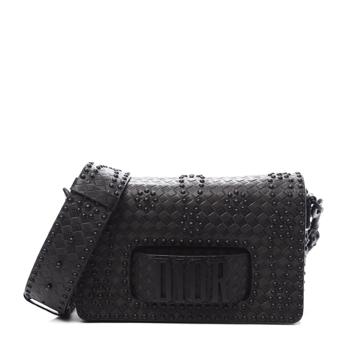 Calfskin Studded Dio(r)evolution Flap Bag Black