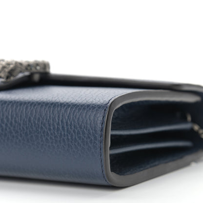 Gucci Dollar Calfskin Crystal Mini Dionysus Chain Wallet Blue Agata Black Diamond 9 of 10