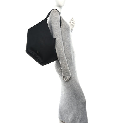 Khaite Pebbled Sport Calfskin Medium Lotus Tote Black 3 of 23