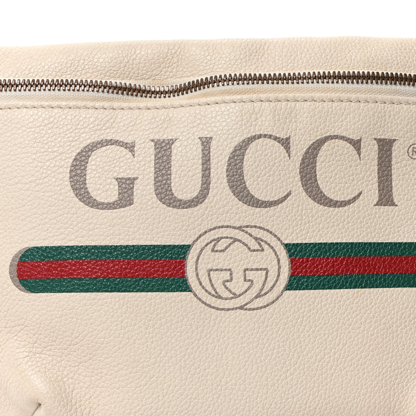 Grained Calfskin Logo Belt Bag White