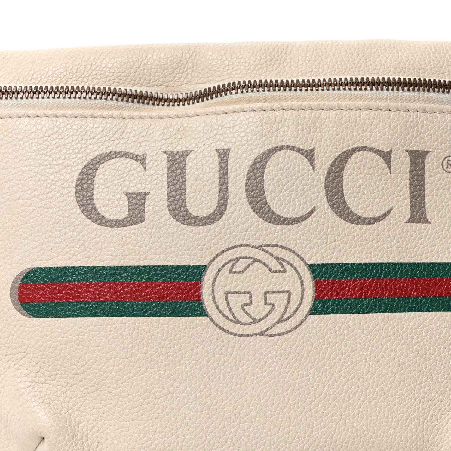 Gucci Grained Calfskin Logo Belt Bag White 8 of 10