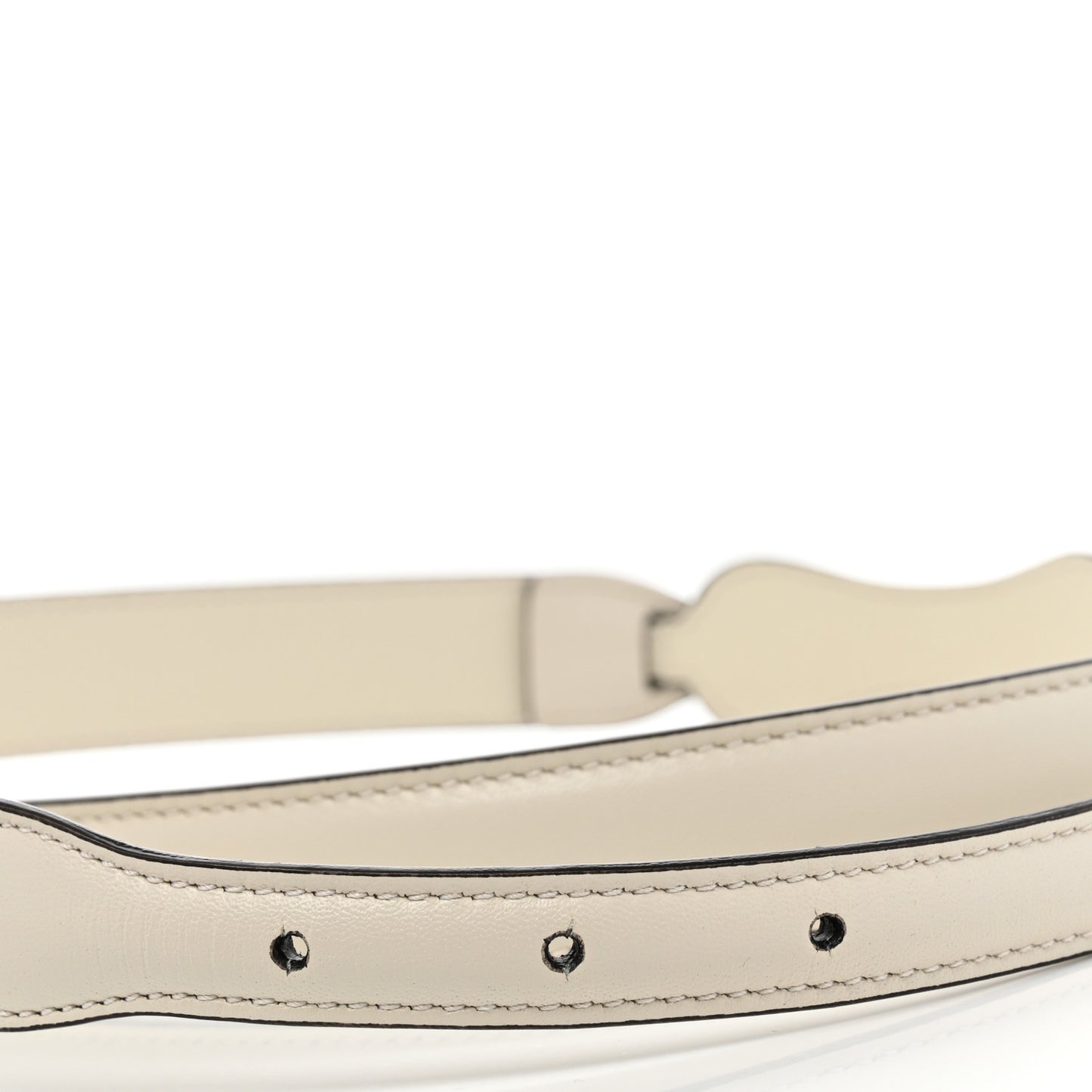 Efesto Leather Womens Horsebit 15/23mm Belt 80 32 Mystic White
