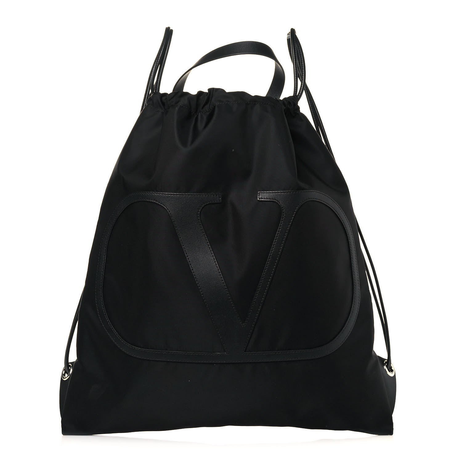 Valentino Garavani Nylon VLogo Drawstring Backpack Black 1 of 12