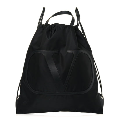 Valentino Garavani Nylon VLogo Drawstring Backpack Black 1 of 12