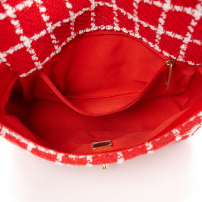 Chanel Tweed Quilted Medium Chanel 19 Flap Red White 5 of 11