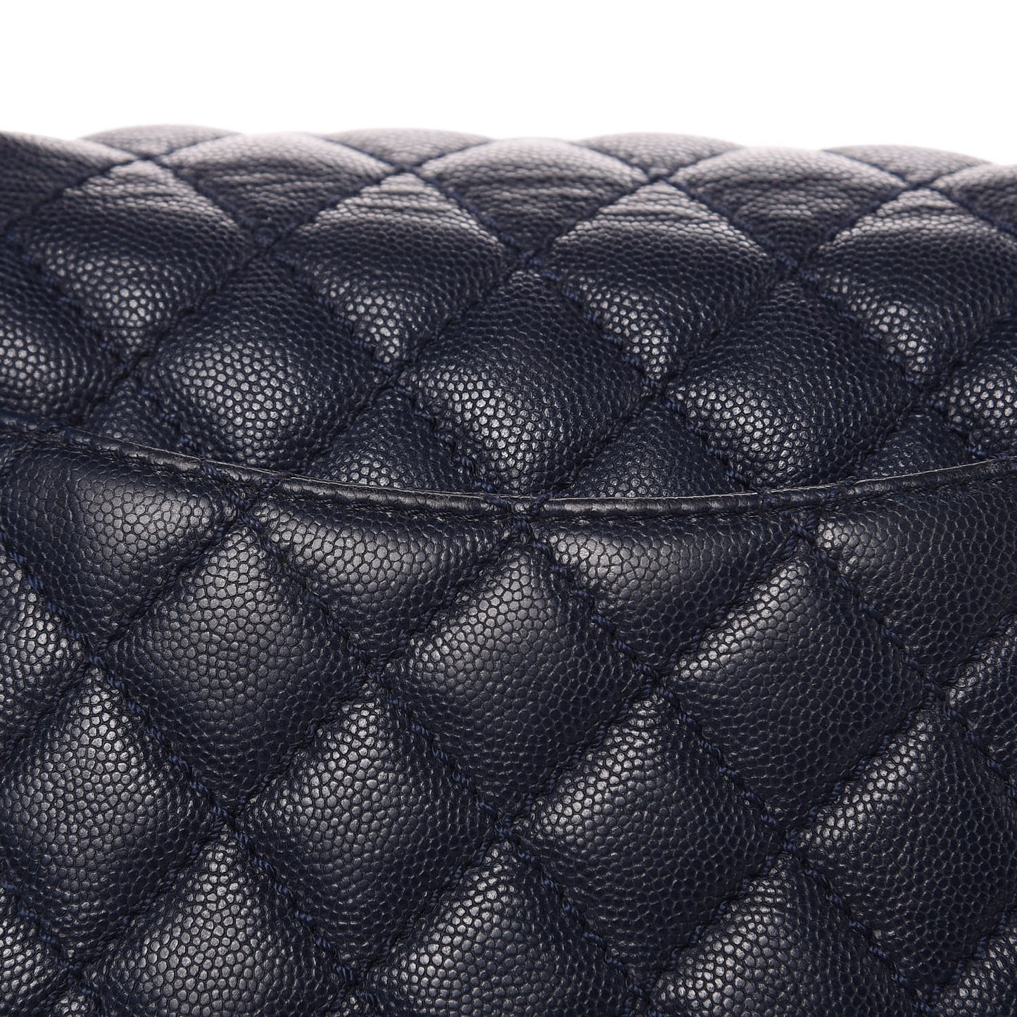 Caviar Quilted Small Coco Handle Flap Navy