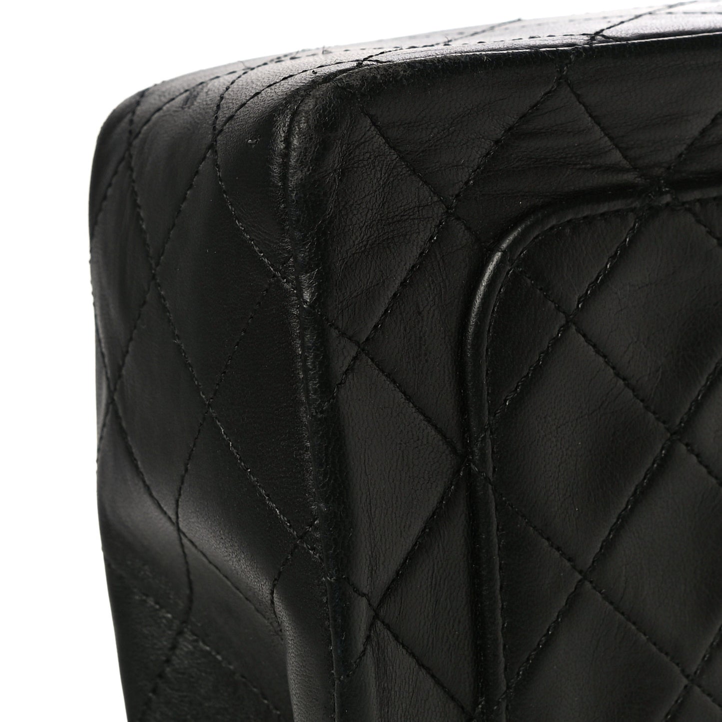 Lambskin Quilted Medium Double Flap Black