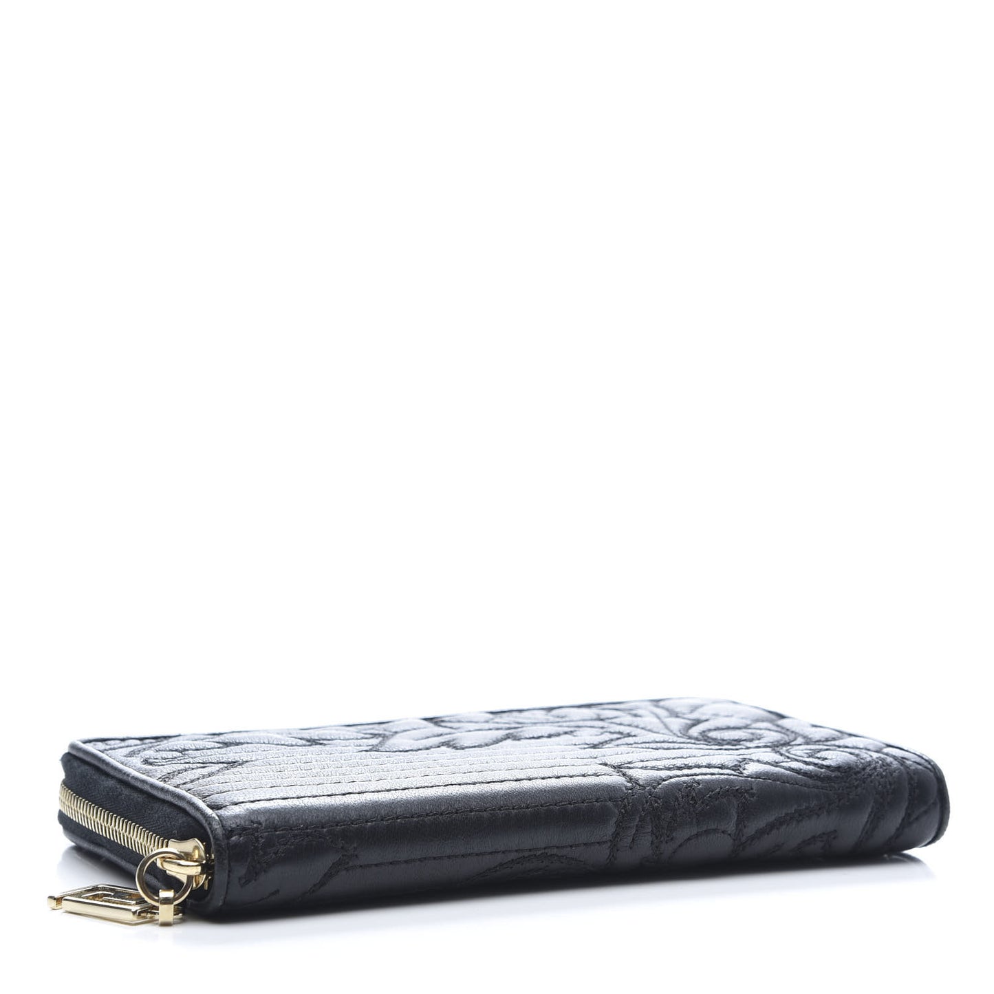 Nappa Barocco Zip Around Wallet Black