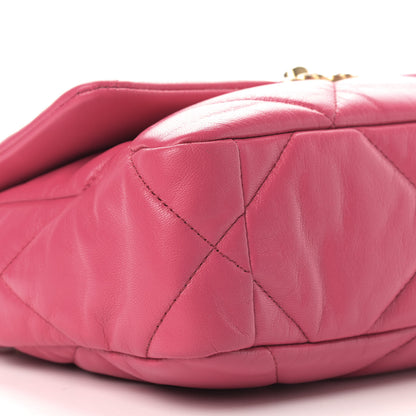 Chanel Goatskin Quilted Medium Chanel 19 Flap Dark Pink 5 of 10