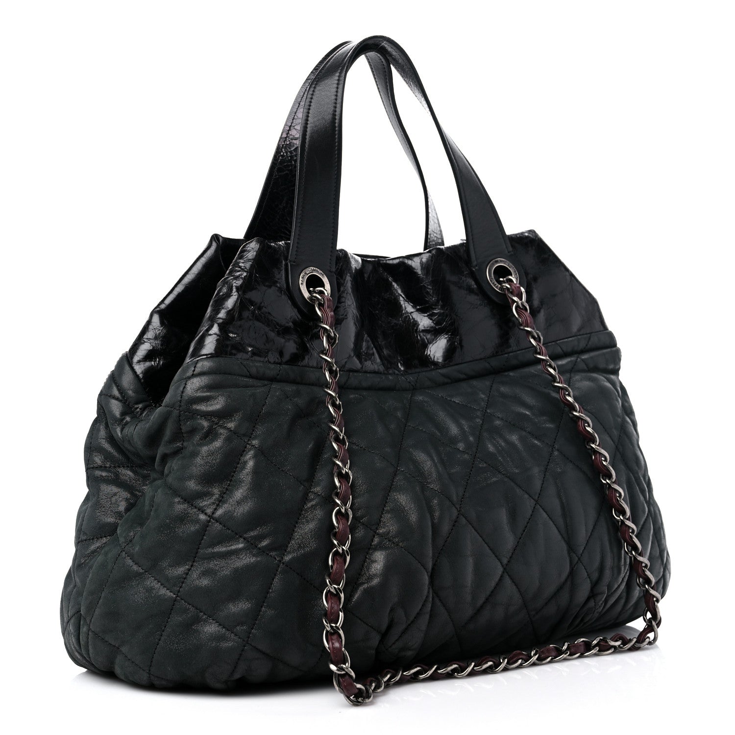 Chanel Iridescent Calfskin Quilted Large In The Mix Tote Black 3 of 14