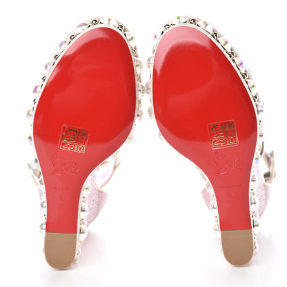 Christian Louboutin Lurex Chocazeppa 120 Platform Wedge Sandals 37 Lupin 5 of 9