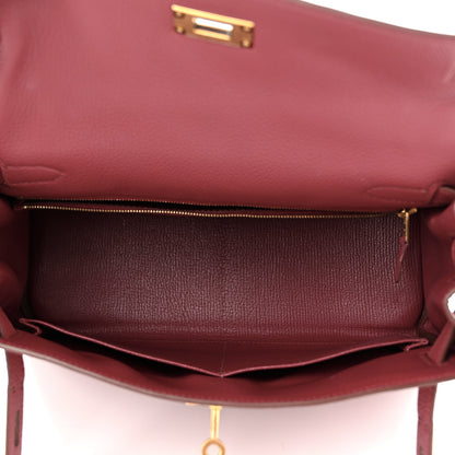 Hermes Togo Kelly Retourne 28 Rouge Grenat 6 of 11