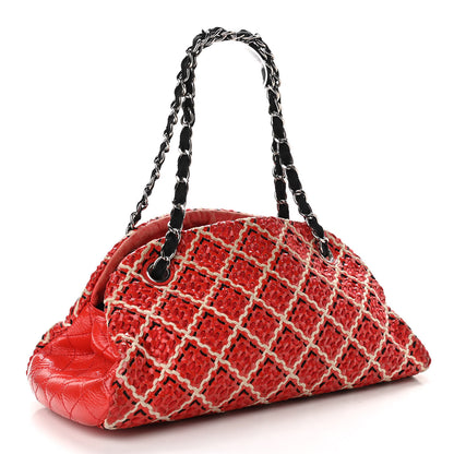 Chanel Patent Hand Embroidered Small Just Mademoiselle Red 2 of 13