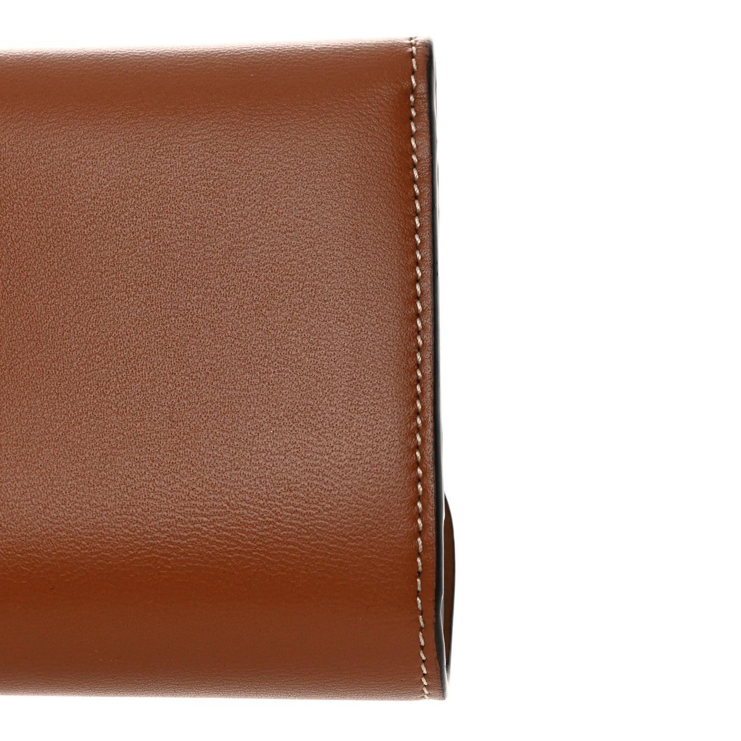 Shiny Calfskin Triomphe Compact Wallet Natural Tan